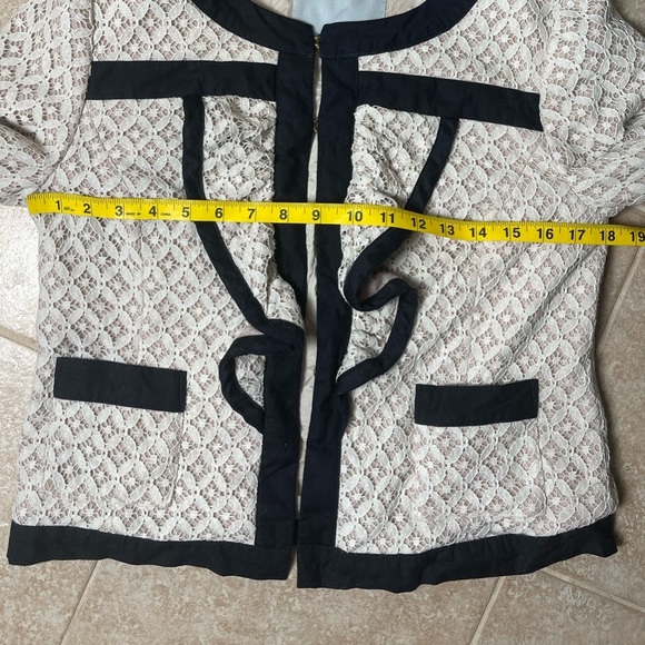 Anthropologie Lace Blazer Jacket By Tabitha Size Medium - Picture 8 of 9